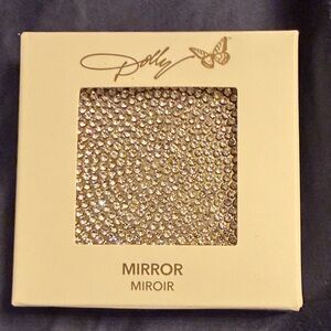 Dolly Beauty - Rhinestone Gold Compact Mirror